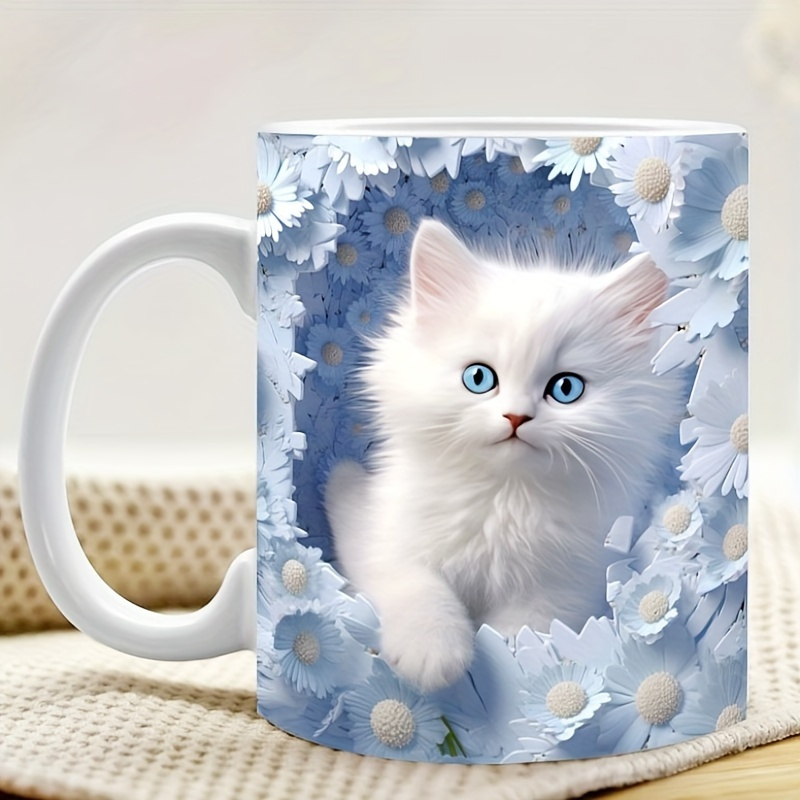 Cat-themed Ceramic Mug 11.83oz - Perfect For Coffee, Tea, Milk | Dishwasher & Microwave Safe | Ideal Gift For , Coffee Bar Accessories