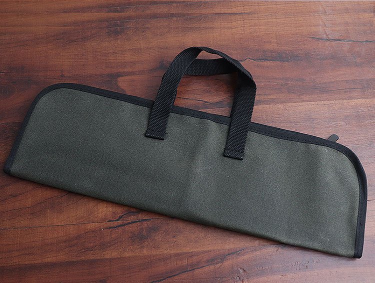 1pc   chefs knife roll bag fashionable water resistant waxed canvas polyester fiber portable kitchen utensil storage case with handle for culinary tools details 3