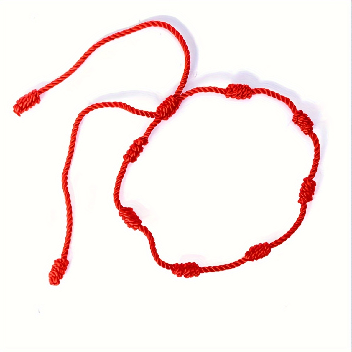 

12pcs Red Rope Bracelets With 7 Knots, Elegant Style, No Magnetic, Synthetic Fiber Rope, No Pendant, Couples, Men, Women, Mothers, And Families, Ideal Gift For Day