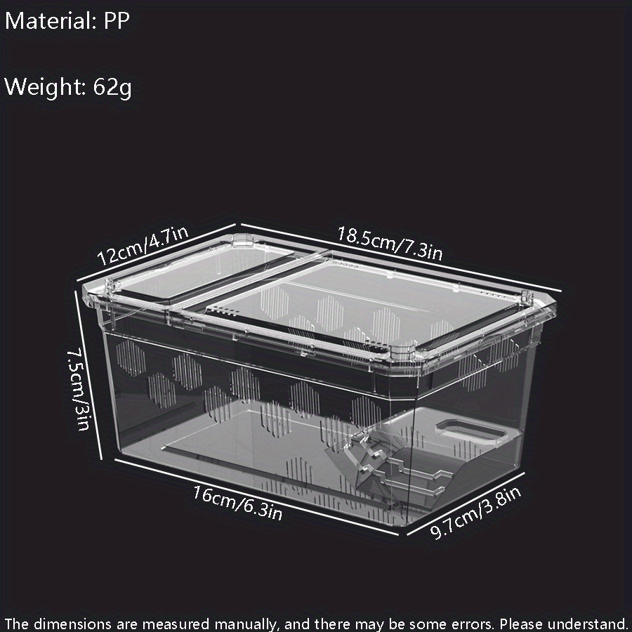 TEMU Breathable Transparent Terrarium For Reptiles - Ideal For Spiders, Lizards & Amphibians - Pp Material