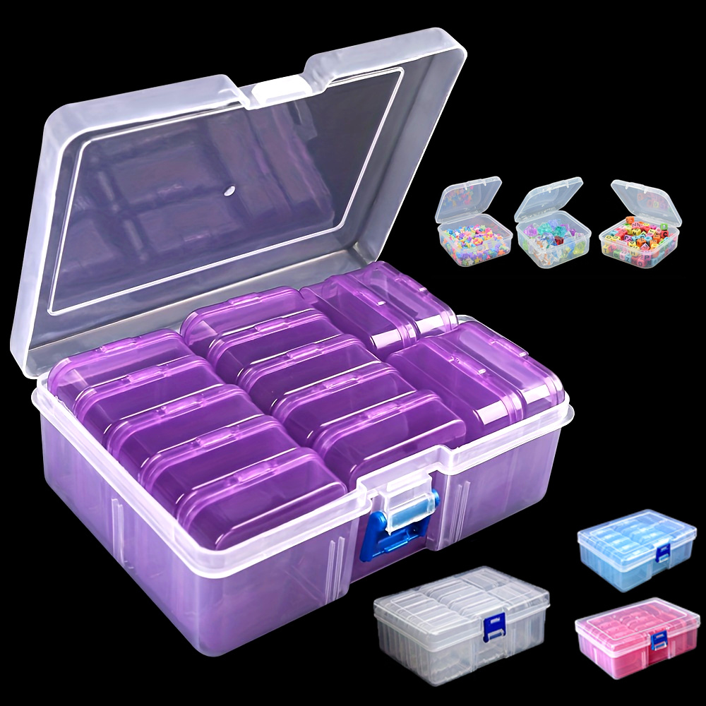 

14/20pcs Plastic Storage Box Set With - Clear Organizer Containers For Jewelry, Beads, Crafts & Office Supplies - Boxes For Home And Office Organization