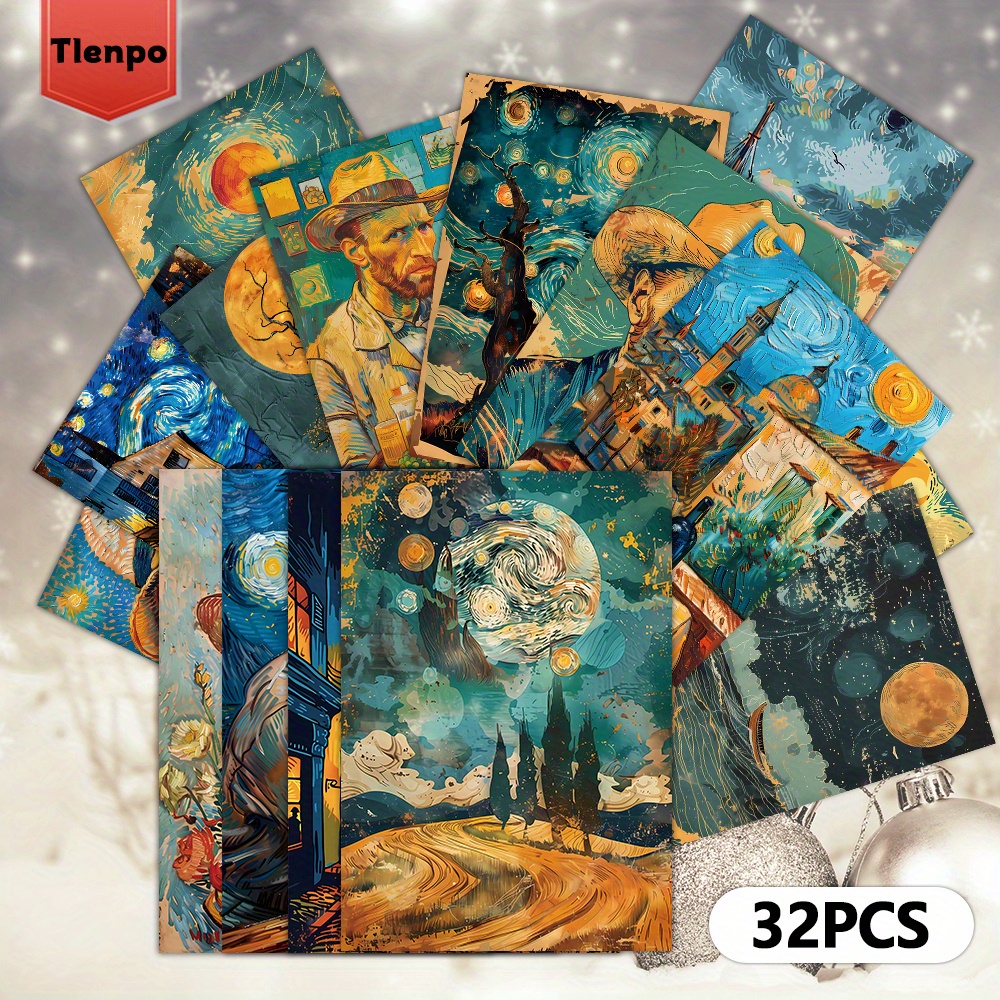 

32, Van Gogh Painting Postcards, Flower Art Postcards, Wall Stickers, Bedroom Decoration, Eid, Painting Postcards, Commemorative Postcards, Suitable For Mailing And Collection