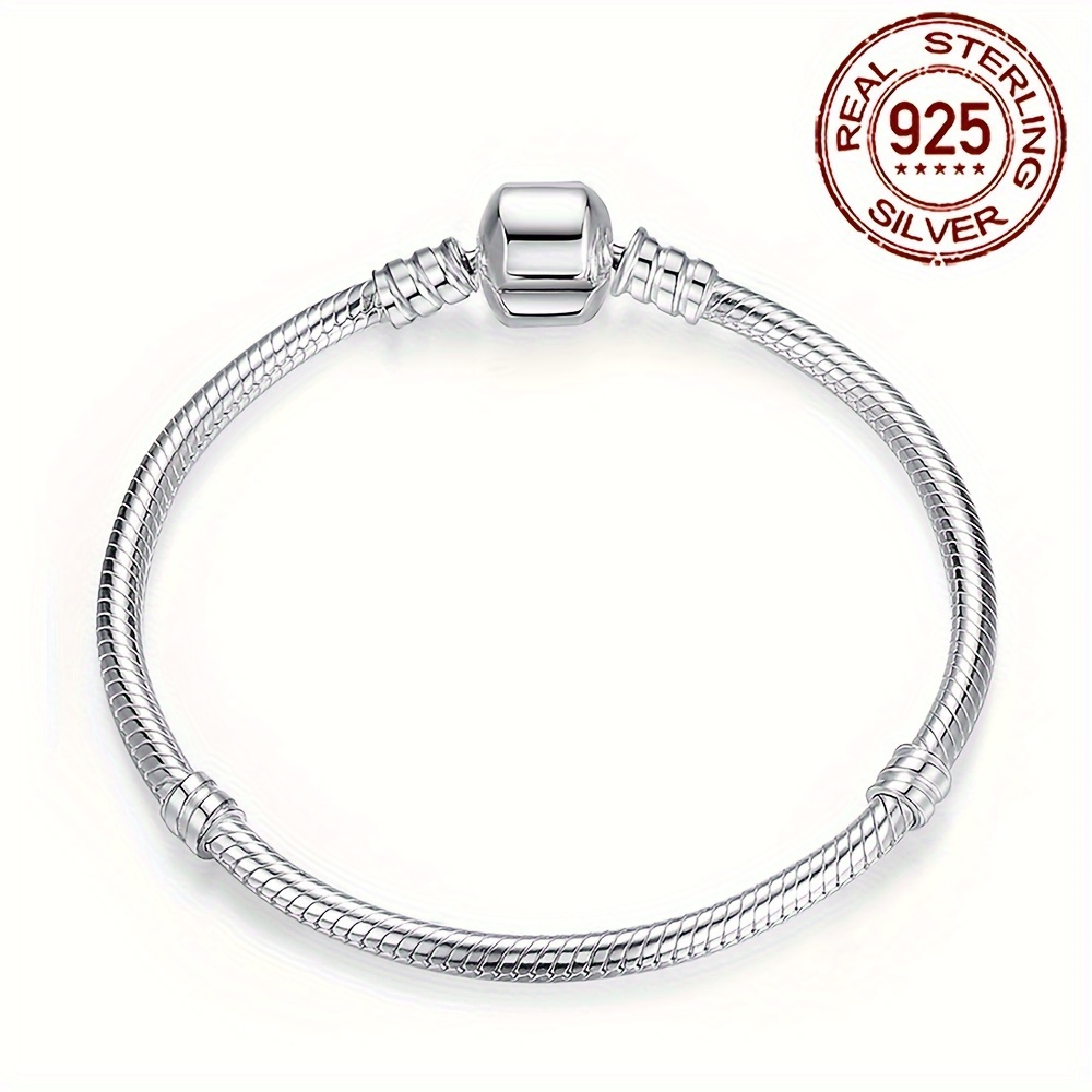 

S925 Pure Silver Snake Bone Chain Necklace - Women's Jewelry With Simple Geometric Shape, Suitable For Original Pendant Charm Beads, Homemade, Gift Idea For Her, And Hypoallergenic