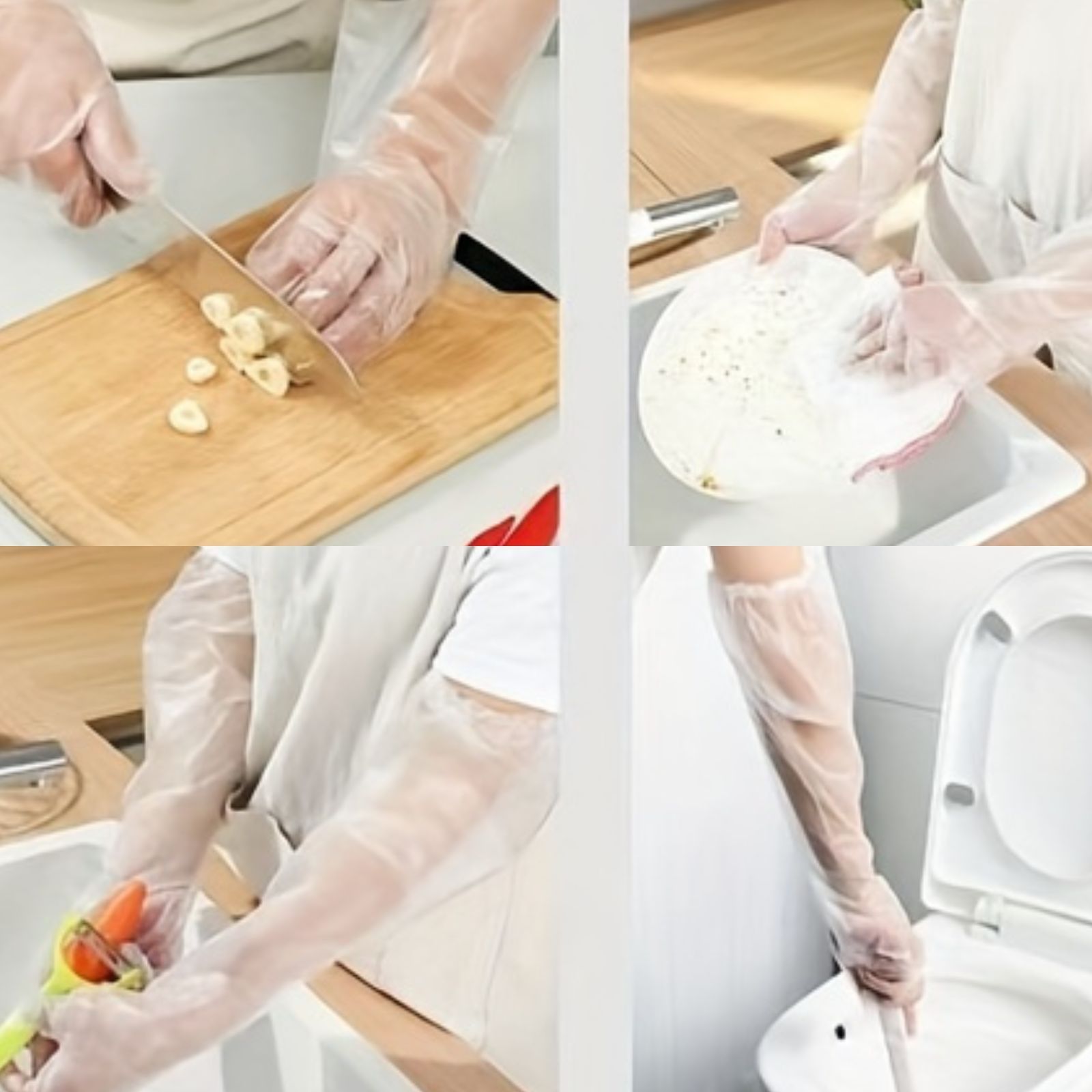 20 pairs of extra long kitchen cleaning gloves that are waterproof and oil resistant made from   and comfortable plastic suitable for dishwashing cleaning and gardening and made from alcohol free materials details 9