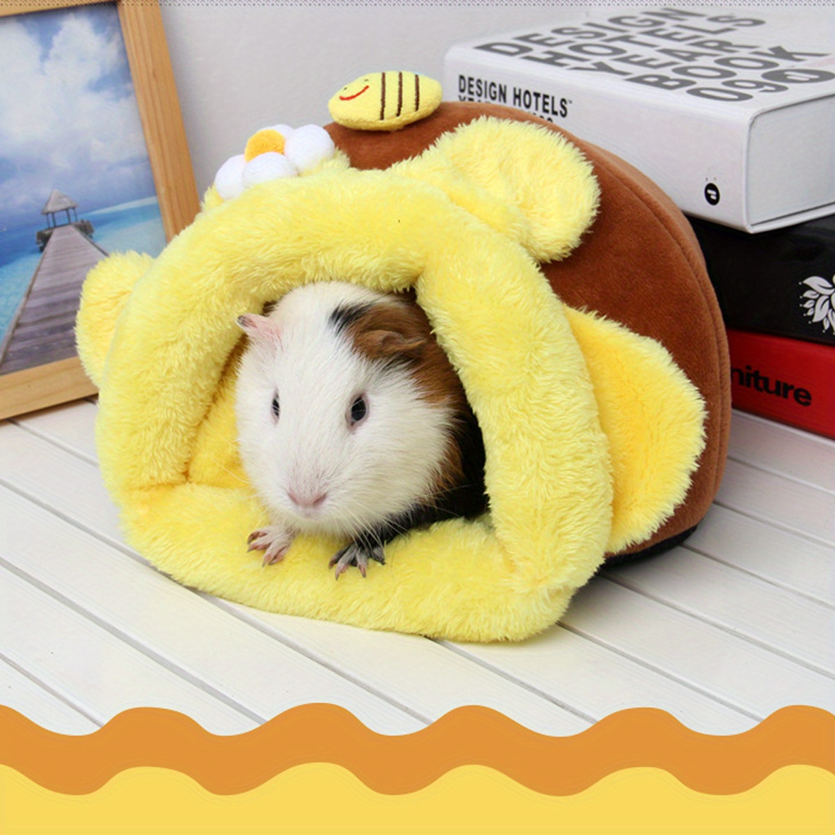 Plush Fabric Honeypot Shape Pet Cotton Nest, Comfortable Small Animal Bed - Image 2