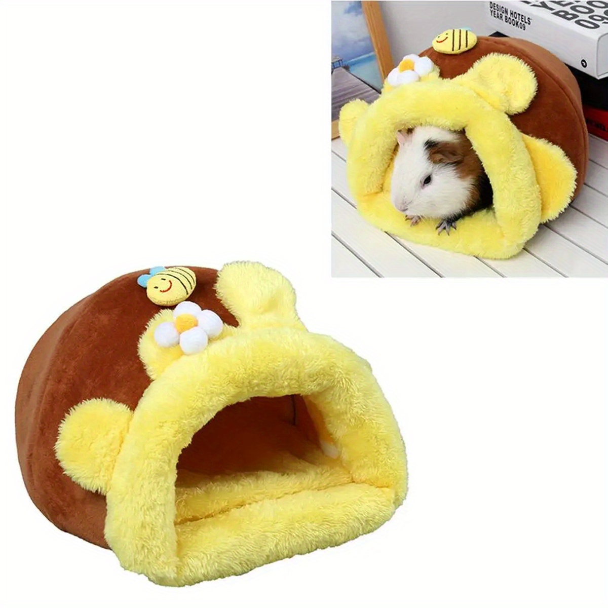 Plush Fabric Honeypot Shape Pet Cotton Nest, Comfortable Small Animal Bed - Image 3