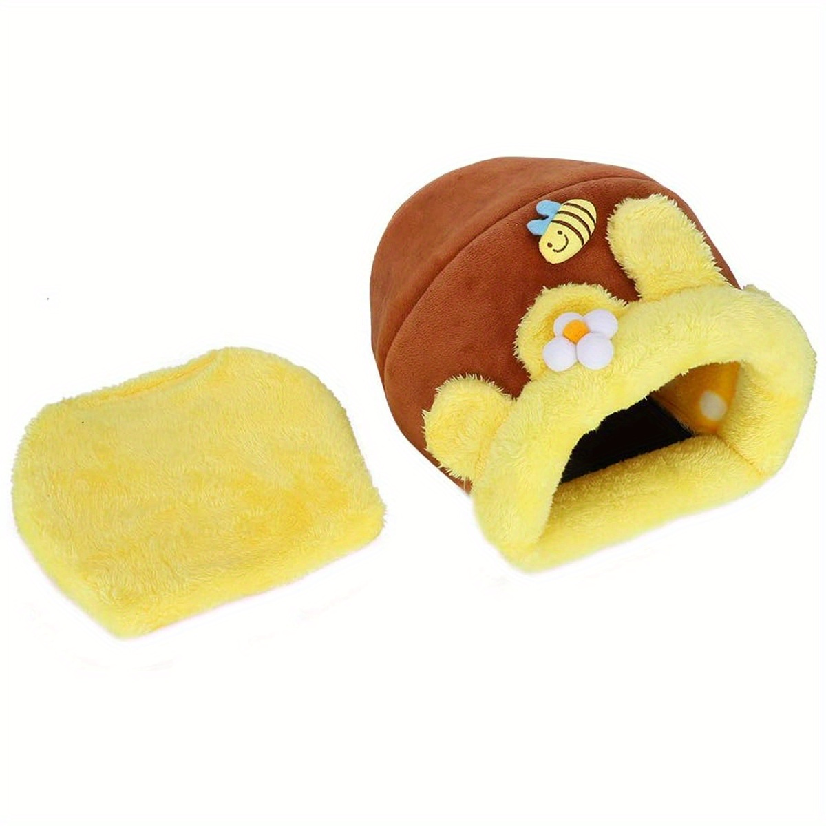 Plush Fabric Honeypot Shape Pet Cotton Nest, Comfortable Small Animal Bed - Image 9