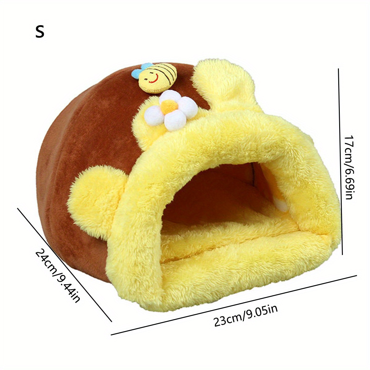 Plush Fabric Honeypot Shape Pet Cotton Nest, Comfortable Small Animal Bed