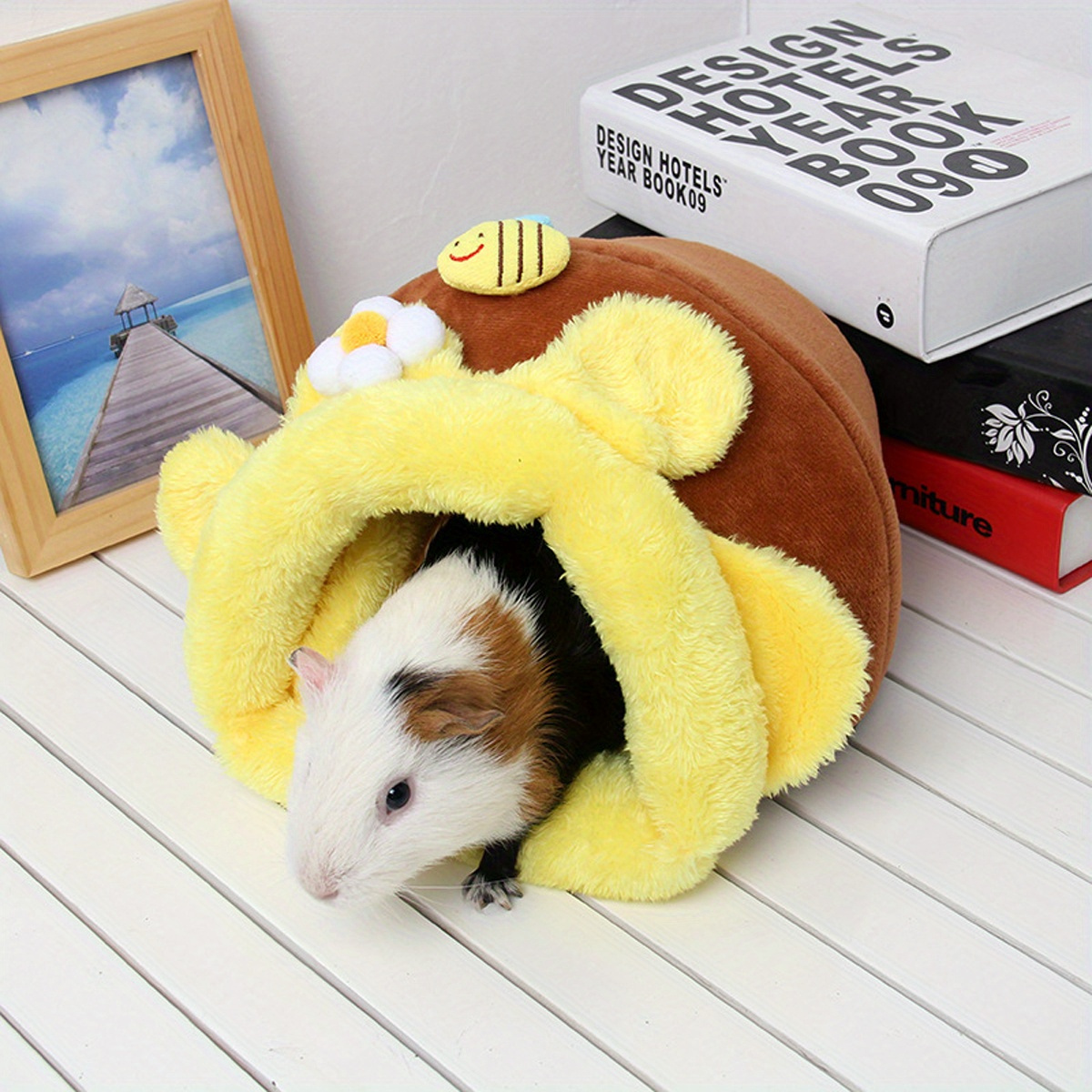Plush Fabric Honeypot Shape Pet Cotton Nest, Comfortable Small Animal Bed - Image 6