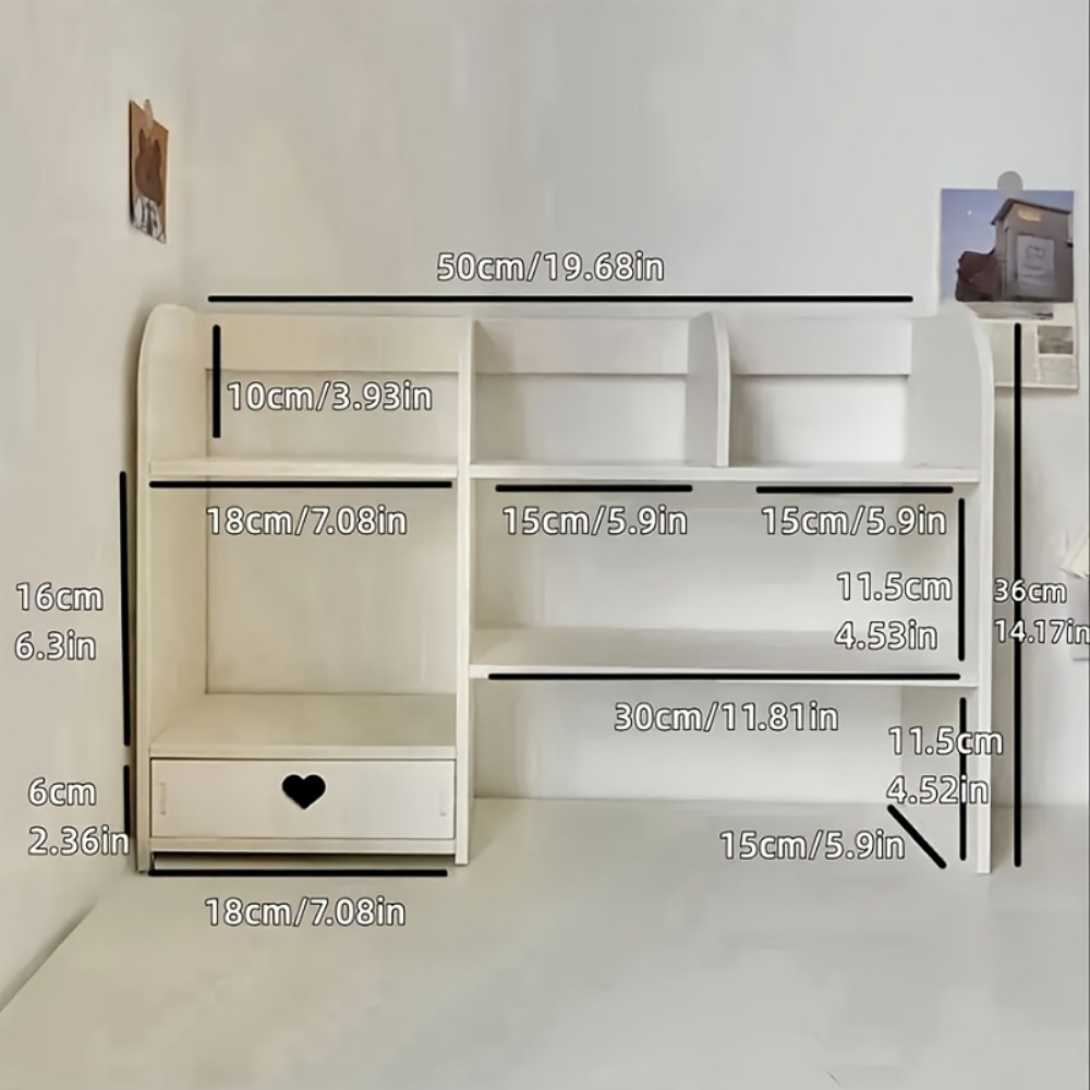 Sturdy Wooden Multi-tier Desk Organizer - Spacious Elevated Shelf For Office Supplies , Storage Space