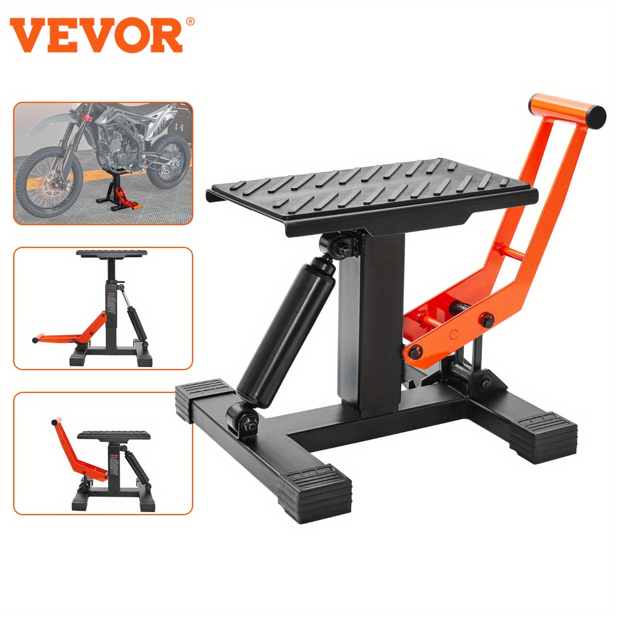 TEMU Vevor Dirt Stand, Motorcycle Jack Lift Stand 440 Lbs Capacity And Hydraulic Lift , Adjustable Height Hoist Table, For Dirt Pit Bike Repair, Maintenance, Dirt Bike Accessories