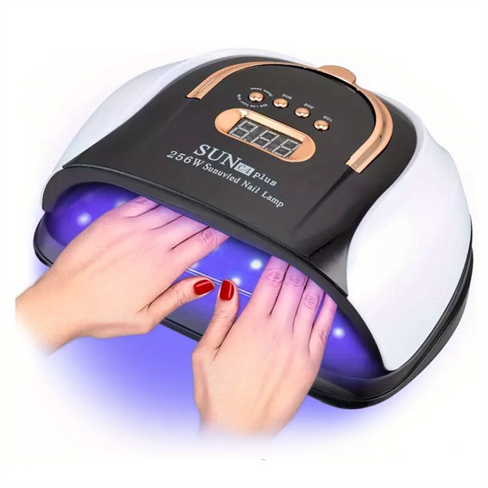 

Uv Led Nail Lamp, 256w High Power, 57 Leds, 4 Timer Settings, Automatic Sensor, Fast Curing, Plastic, With Us Plug, 110-240v, For Professional Nail Dryer, Unscented