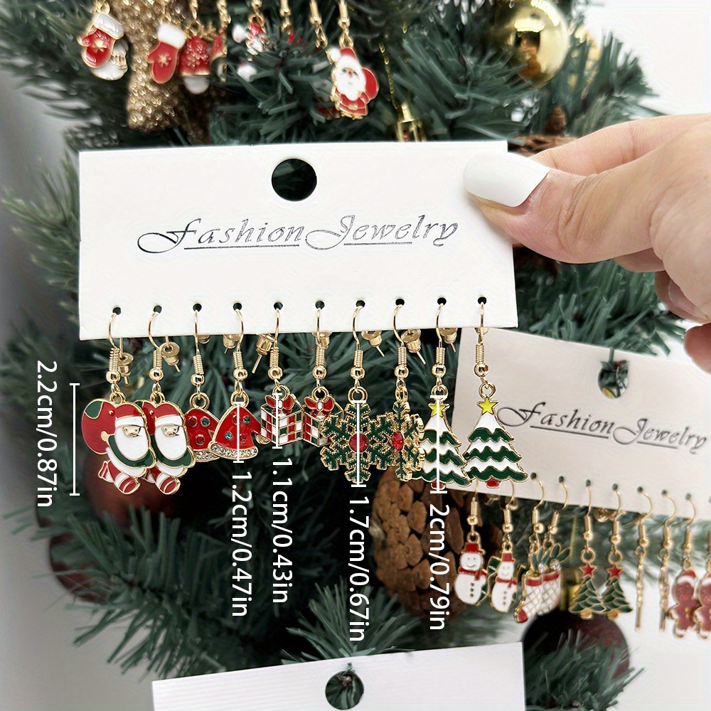 10 pairs womens cute christmas earrings set festive holiday Temu