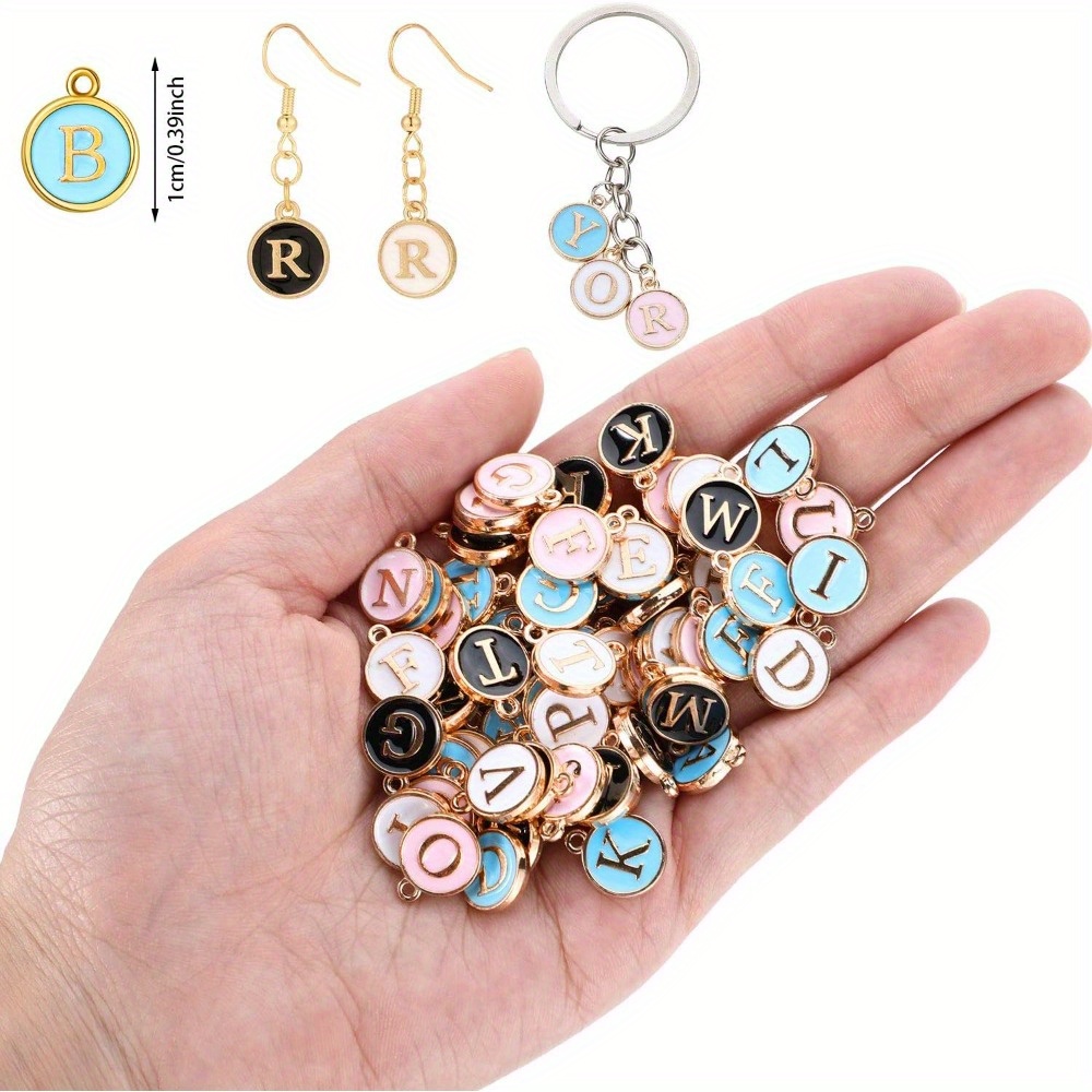 TEMU 104pcs Letter Charms, Used For Jewelry Making Charms Bracelet Initial Charms Letter Charms, Used For Necklace Bracelet Jewelry Diy Making, Diy