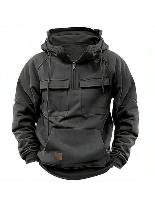 mens plus size hoodie casual sporty zip up pullover with multi polyester blend machine washable plus size