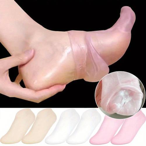 3 pairs silicone socks moisturizing massage socks for dry cracked heels formaldehyde nail care relaxation tools accessories assorted colors