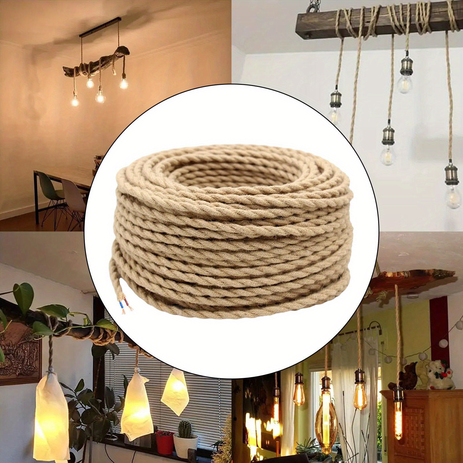 

Twisted Double Braided Cable For Restaurant Decor, 2- 5m