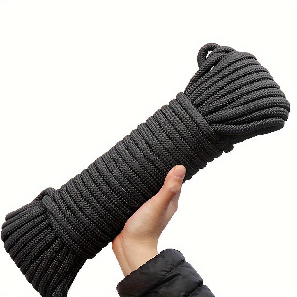 

1 Roll Of 1181.1 Inch Black Nylon Braided Rope, 4/8mm - Ideal For Outdoor Clothesline, Tent Ties & Diy Crafts, Handicrafts