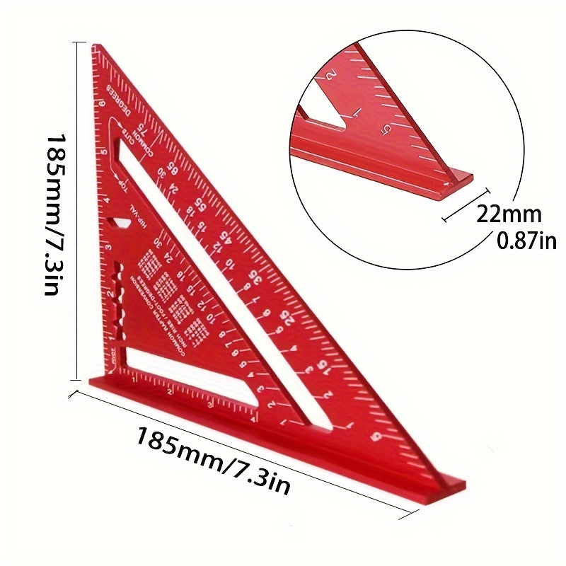 TEMU -inch Aluminum Alloy Woodworking Square - Metric Measuring Tool For Home Renovation & Design Projects