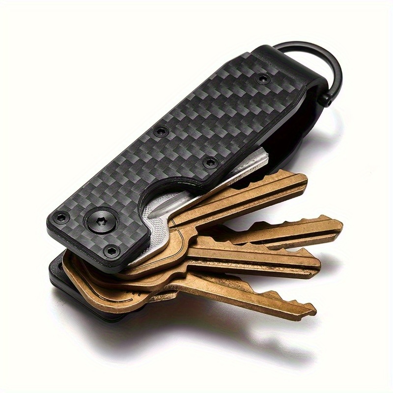 

Sleek Aluminum Minimalist Key Organizer - Compact & Portable Key Holder For