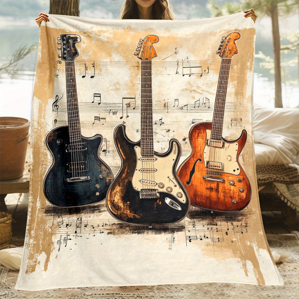 

Guitar Fleece Blanket - , , Uncharged, Flannel For Sofa, Bed, , , , - For