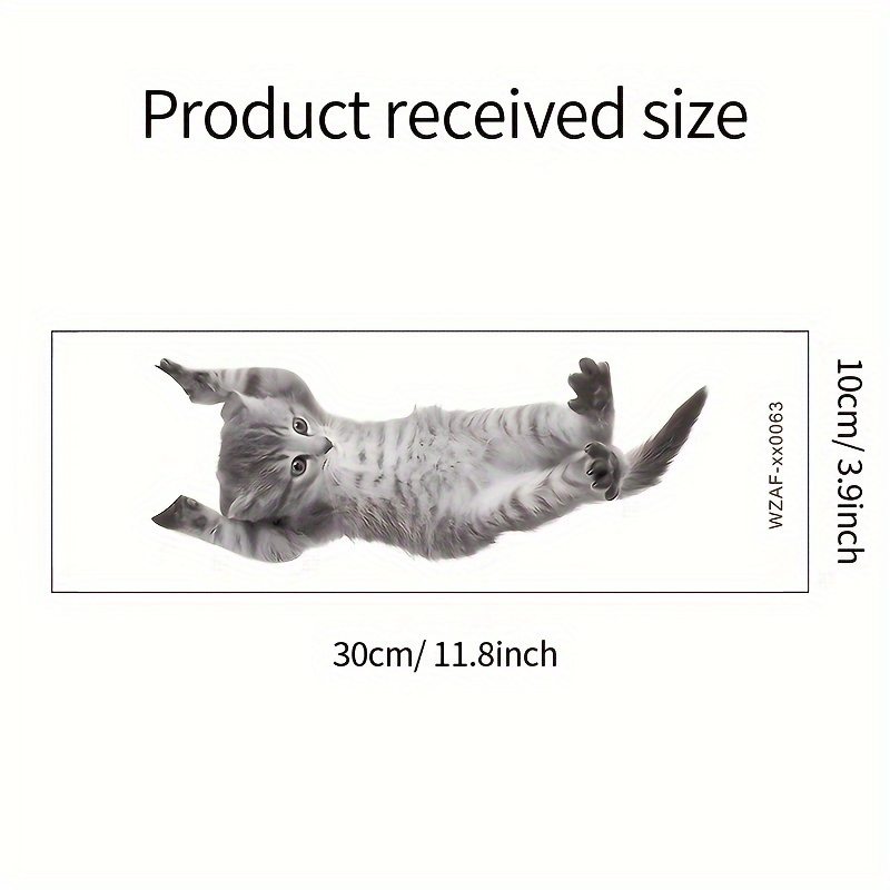 Funny Cat 3d Door Handle Decal - Self-adhesive Wall Sticker For Bedroom & Living Room Home Decor
