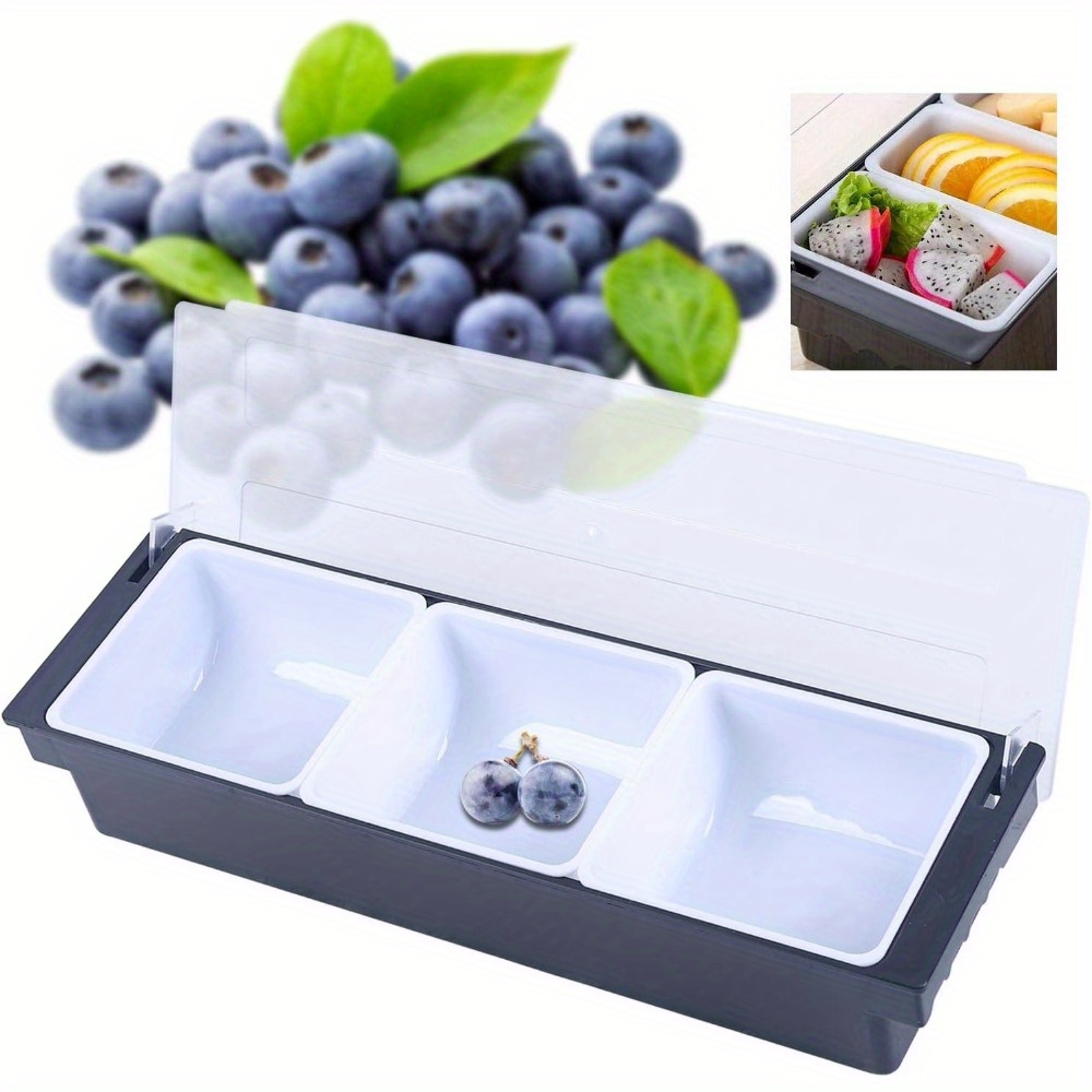 Orga Condiments Haofy - Caddy 4 Compartiments Avec Couvercle - Parfait Pour Bar, Cuisine, Camping