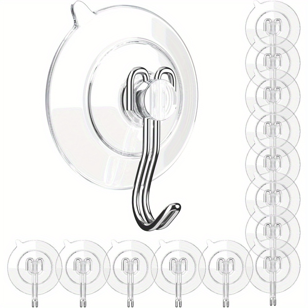 

14pcs Suction Cup Hooks For Kitchen, Shower - Window Cups With Hook Heavy Duty Wall Bathroom Glass