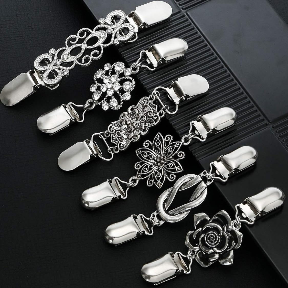 TEMU Vintage Shirt Dress Cardigan Clip, 6pcs Waist Clip For Women, Sweater Shawl Brooch Jacket Clip For Clothing, Christmas Gifts, Wedding Gifts