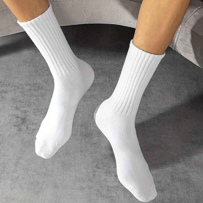 

5 Pairs Of Ultra-comfy Men's Casual Breathable Long Socks - Sweat Absorption, Anti-odor, And Moisture Wicking Soft, Lightweight, And Socks For Men