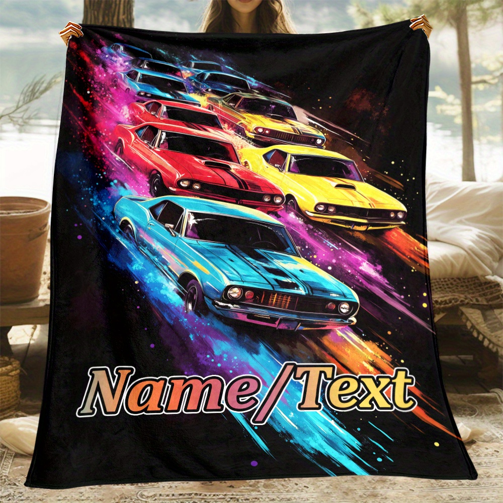 

Personalized Fleece Blanket - Car Blanket For Sofa, Bed, , , Camping, No , -free, Polyester - For Car Enthusiasts