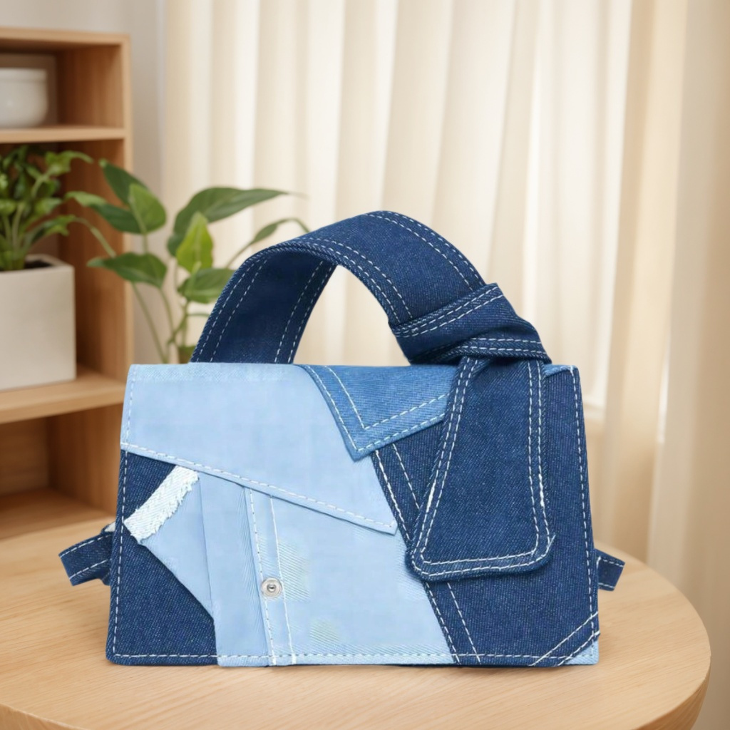 

Women' Fashionable And Cute Women's Bag With Long Bag And Denim Handbag Fashionable Denim Sticker Crossbody Bag