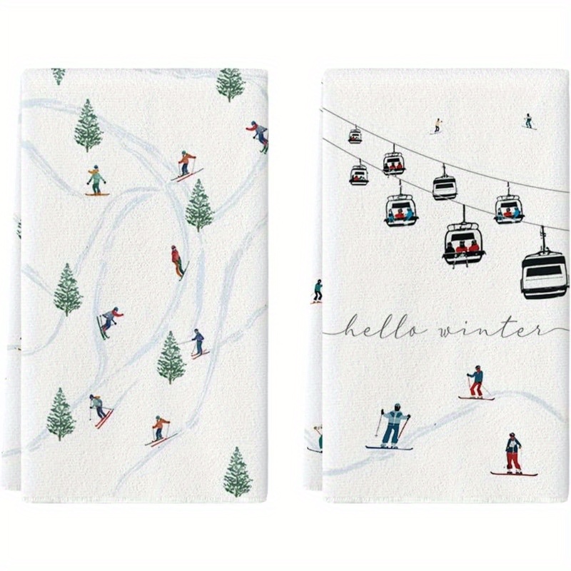 

2- 18x26inches Polyester Towels, & Ski , Dish Towels For & Restaurant, , Rectangular, Decor