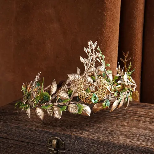 Elegant * * Headpiece, Luxurious Metallic Tiara with Intricate White & Golden *, * Showcases and Photoshoots, Celebrity Styl