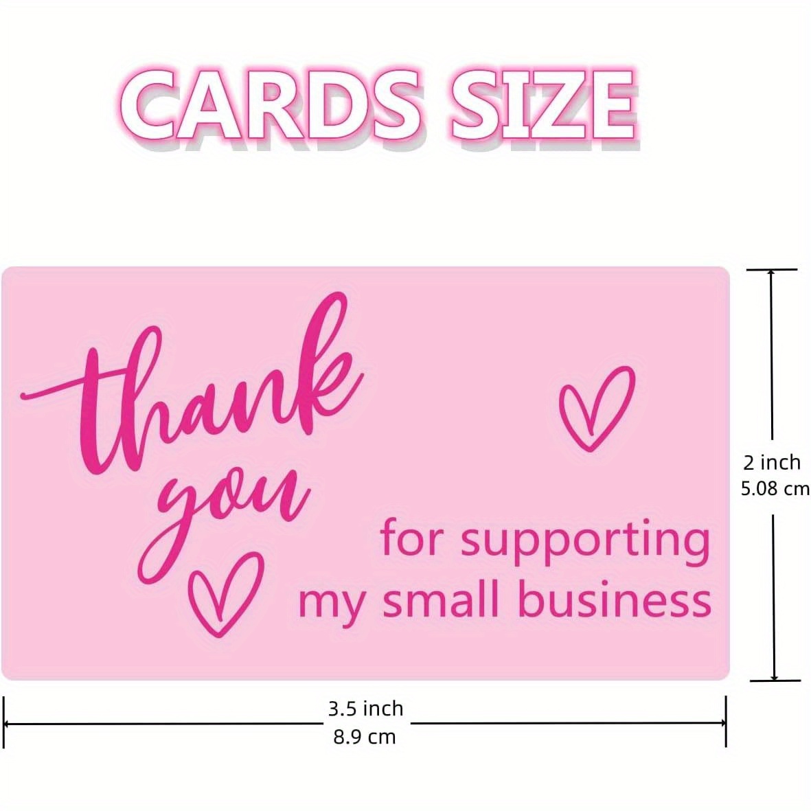 

50/100pcs Thank You Cards For Small Businesses - With Heart & Slogan, Chinese Characters, Customer Appreciation Notes, Holiday & Party Favors