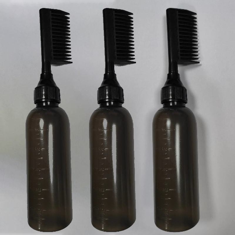 E-shop 3er-Set Haarfärbeflaschen mit Kamm-Anhängern - Mehrfarbige Kunststoff-Applikatoren für Präzise Haarfarbenanwendung, Einfach zu Bedienende