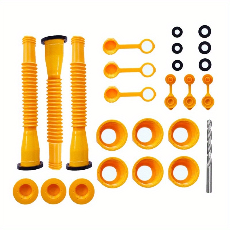 TEMU Replacement Kit For Universal Gas Can Spouts - Features Anti-leak Nozzles With Gaskets, Designed To Prevent , Suitable For Different Types Of Oil Drums.