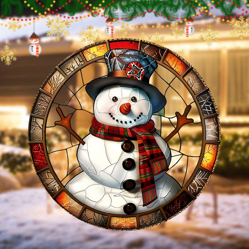 

1pc, Christmas Snowman Stained , No-adhesive Decal, Rv Decoration, Eva , For & , Car & Van, 3d , Pet , For Rv & Decor