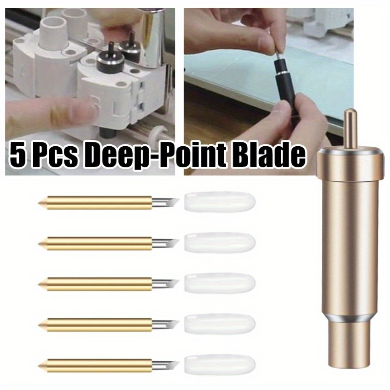 

5 Pcs Deep-point Blade, Replacement Blade Suitable For / Air/ Air 2/ Air 3/ Maker/ Maker 3 Cut Materials Up To 1.5mm Thickness, For Personalized Crafts