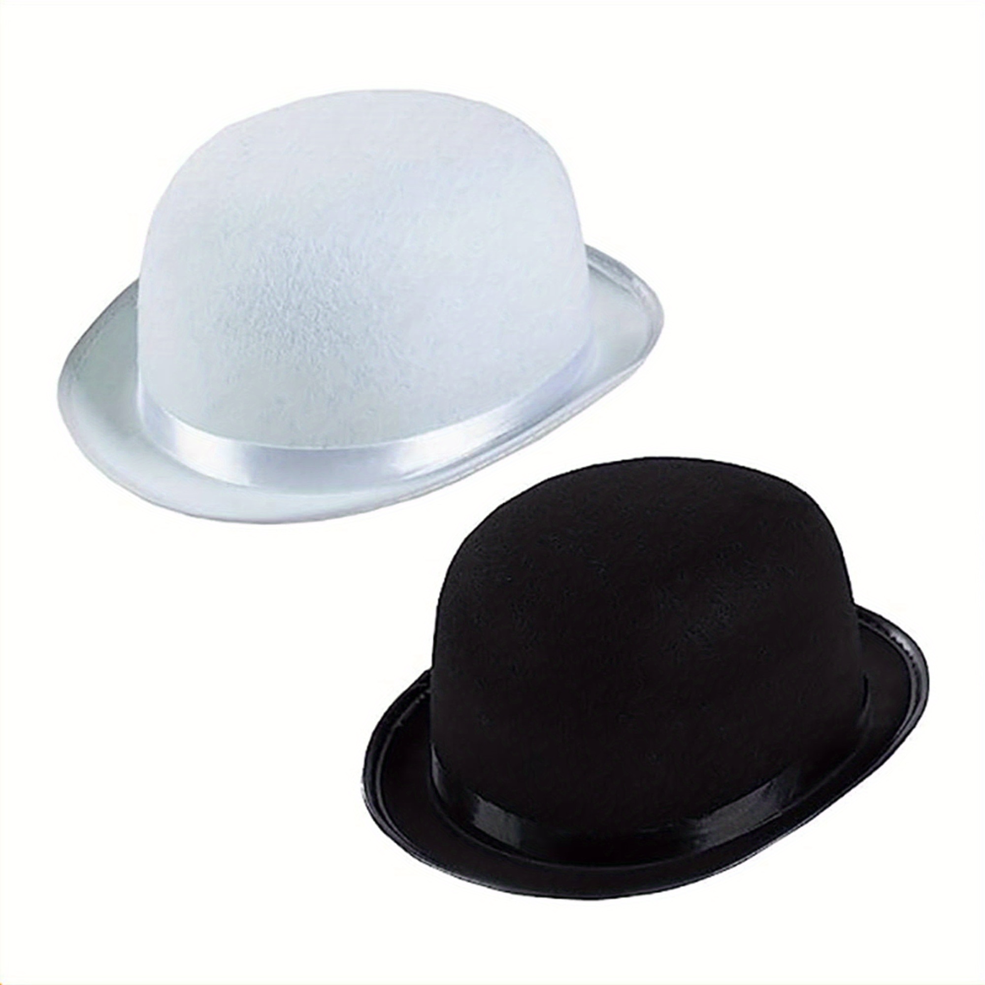 

Men Women Cloche Hats With Top Turned Bowler Cap Holiday Party Costume Accessories