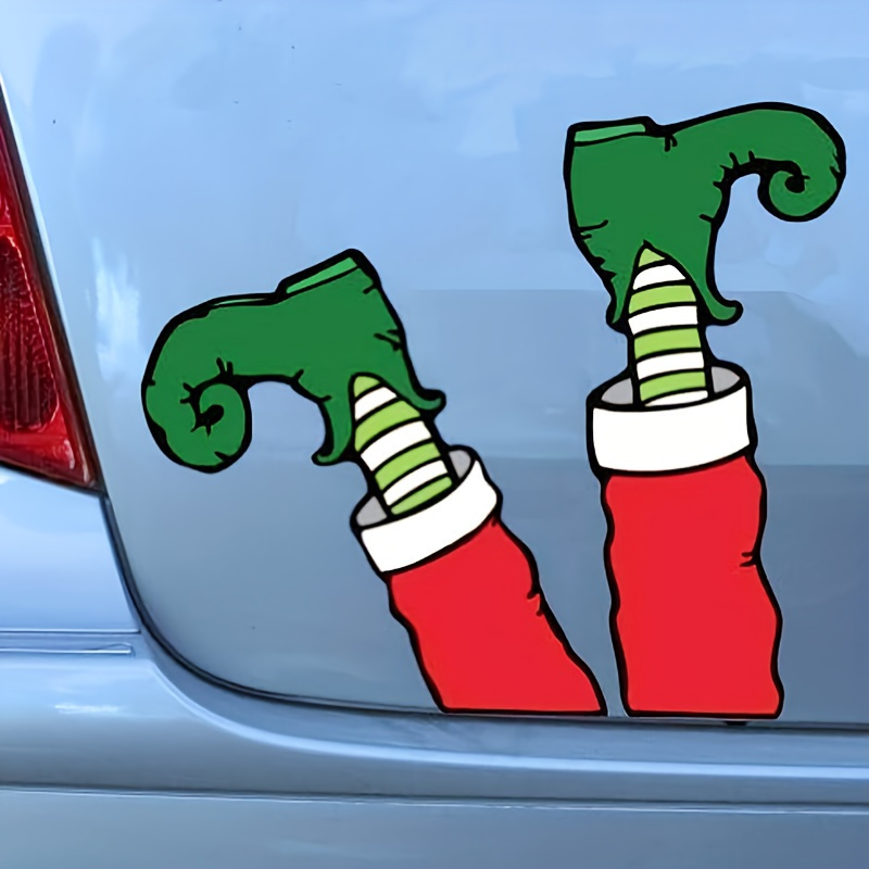 

Festive Elf Legs Vinyl Car Decal - Fun Christmas Exterior Accessory