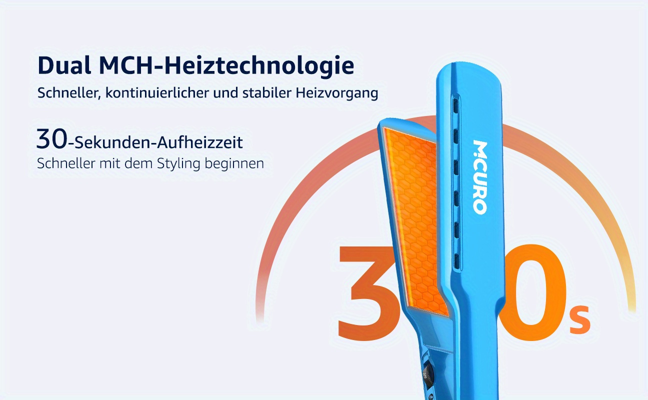 Profesionalna pegla za kosu | Nano Titan 4.32 cm široka glačala za kosu, podesiva temperatura 120-230℃, brzo zagrijavanje, dvostruki napon 110V-240V, pogodna za sve tipove kose, pokloni za žene, rođendanski i božićni pokloni - MCURO