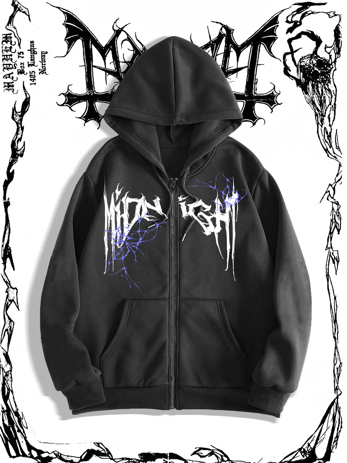 chaqueta capucha estampado gótico rayos hombre sudadera Temu Spain