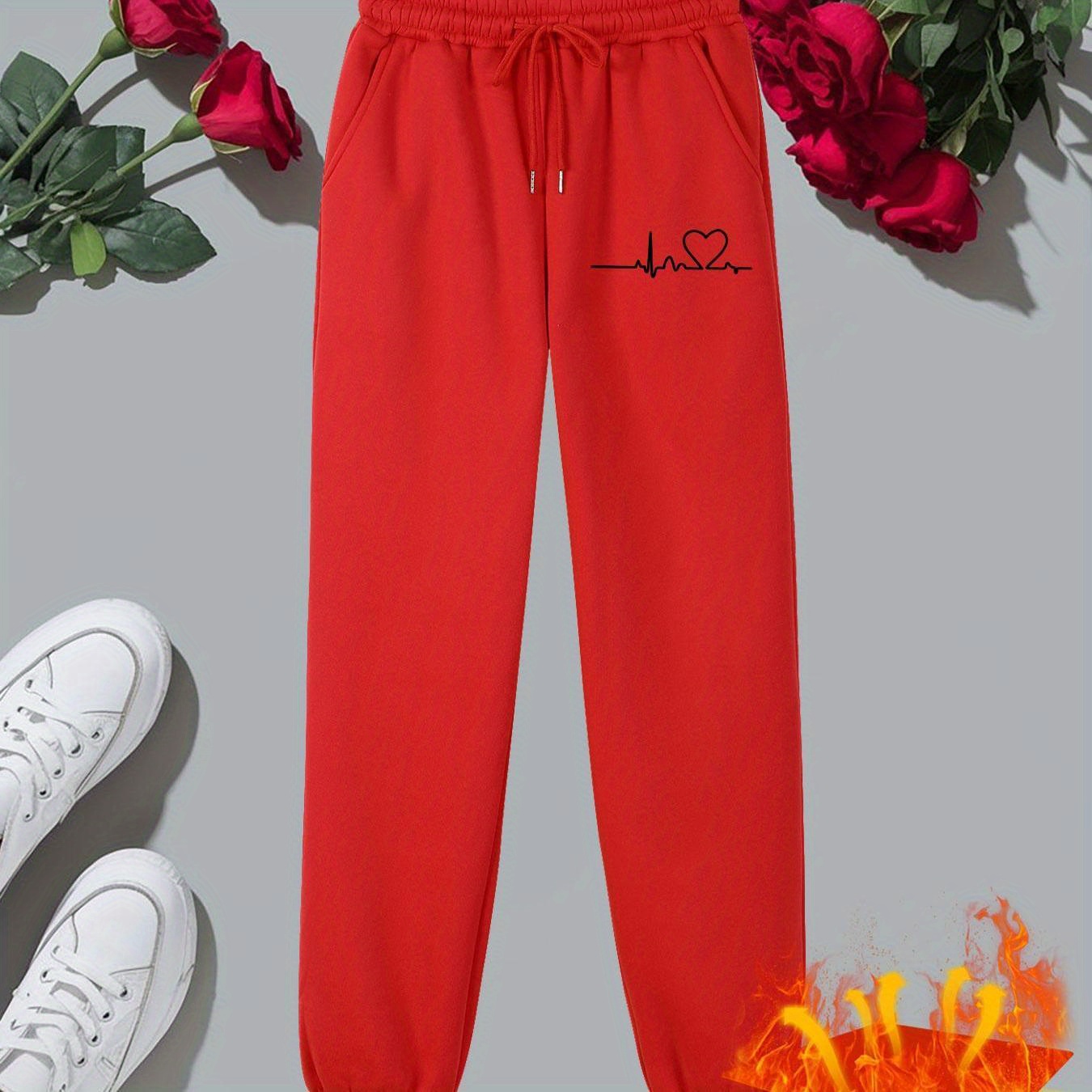 

's Fleece-lined - Drawstring Sweatpants, Washable, All