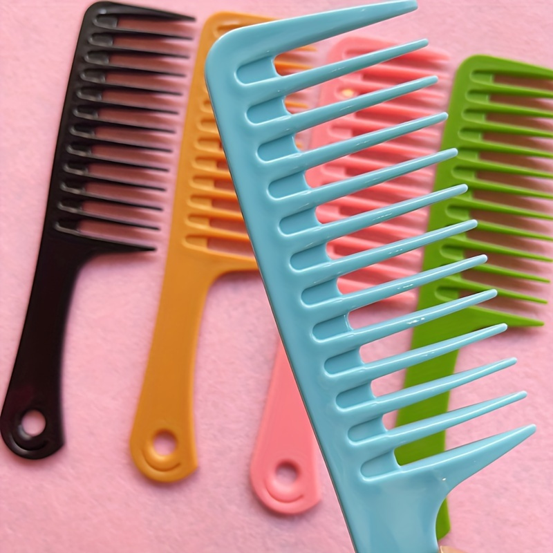 

3pcs/set Large Wide Tooth Frosted Hair Combs, Plastic Detangling Brushes For All Hair Types, Barber Salon & Home Use