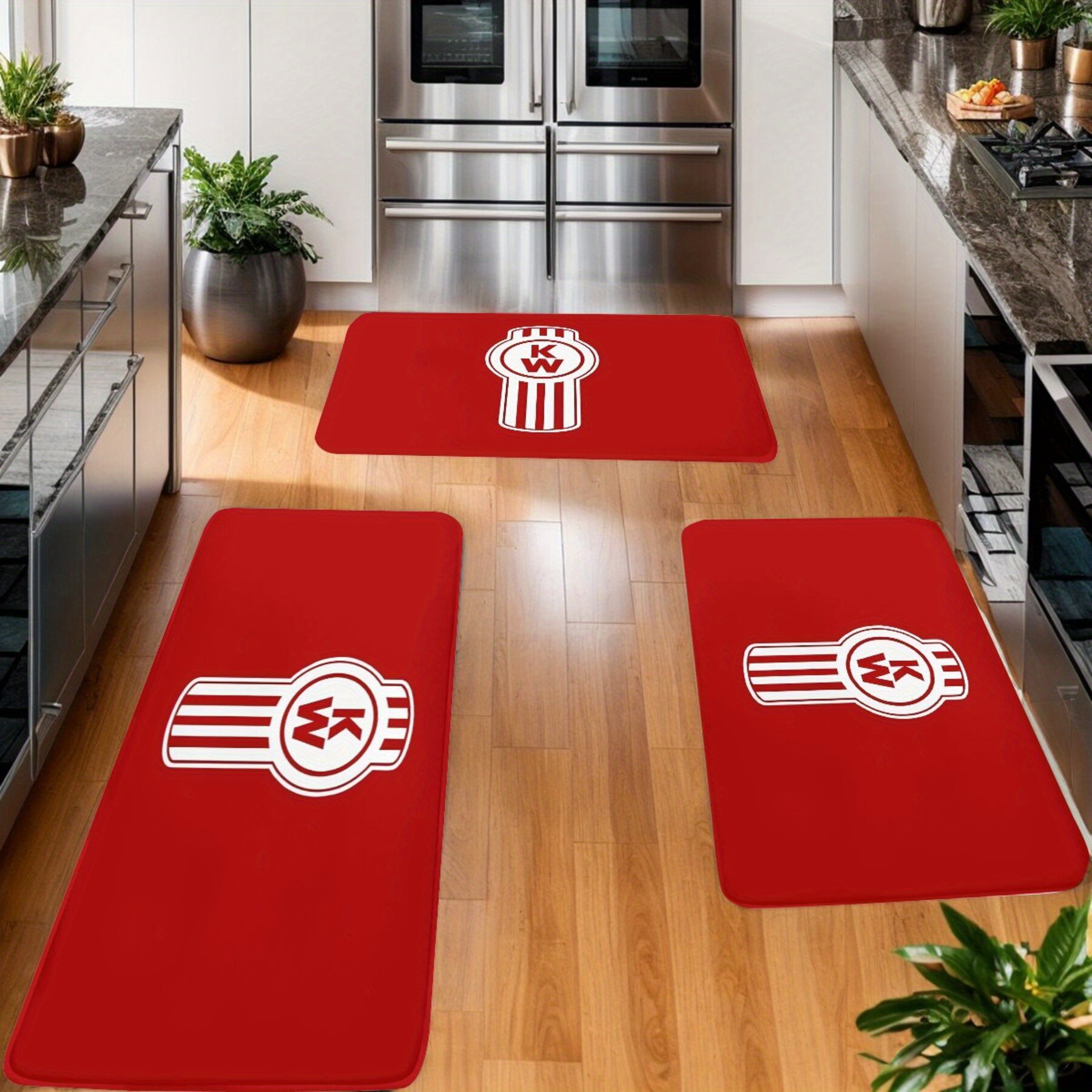 

1pc Non-slip Rectangular Polyester Kitchen Mat, Machine Washable, Indoor Decorative Rug For Living Room, Balcony, Entrance - Decoration