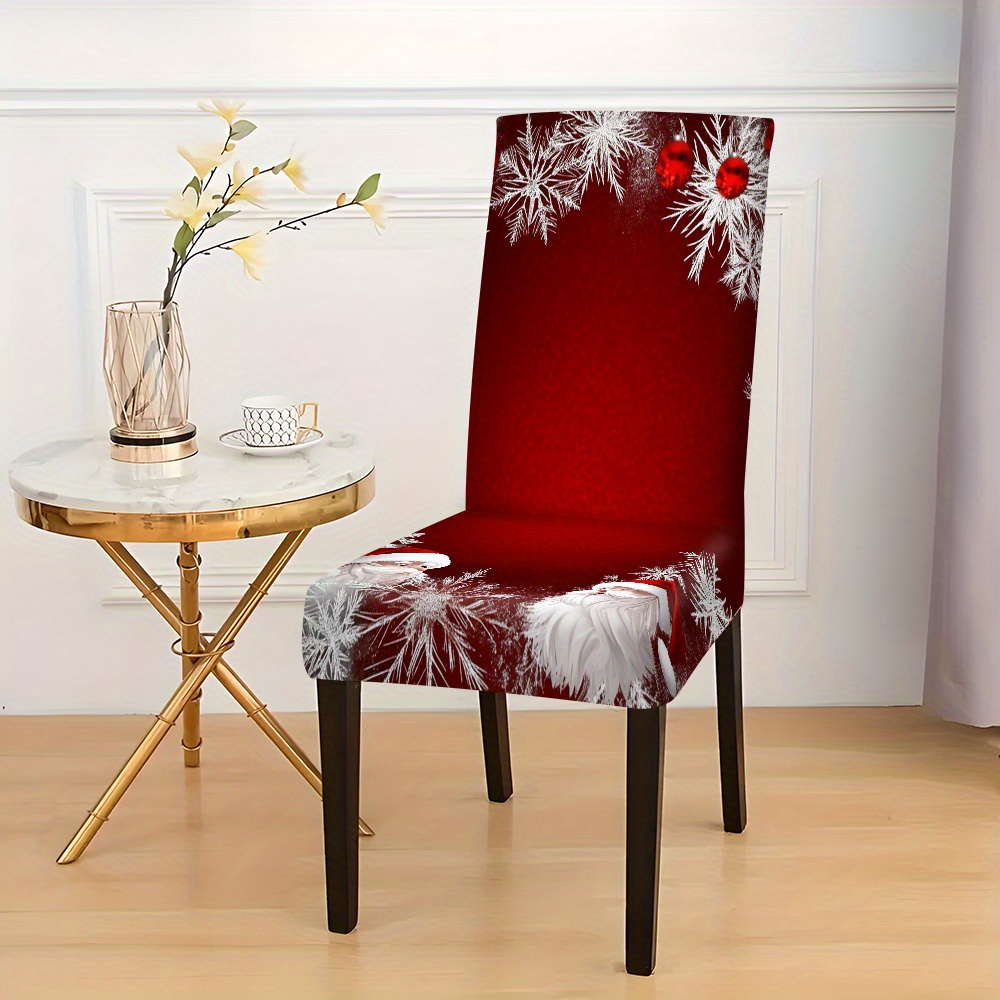 

Style Christmas Chair Slipcovers Set - Polyester Chair Covers With Design For Home, Kitchen, Dining, Office, Living Room, Hotel Decor - Machine Washable, Fits Multiple Chairs