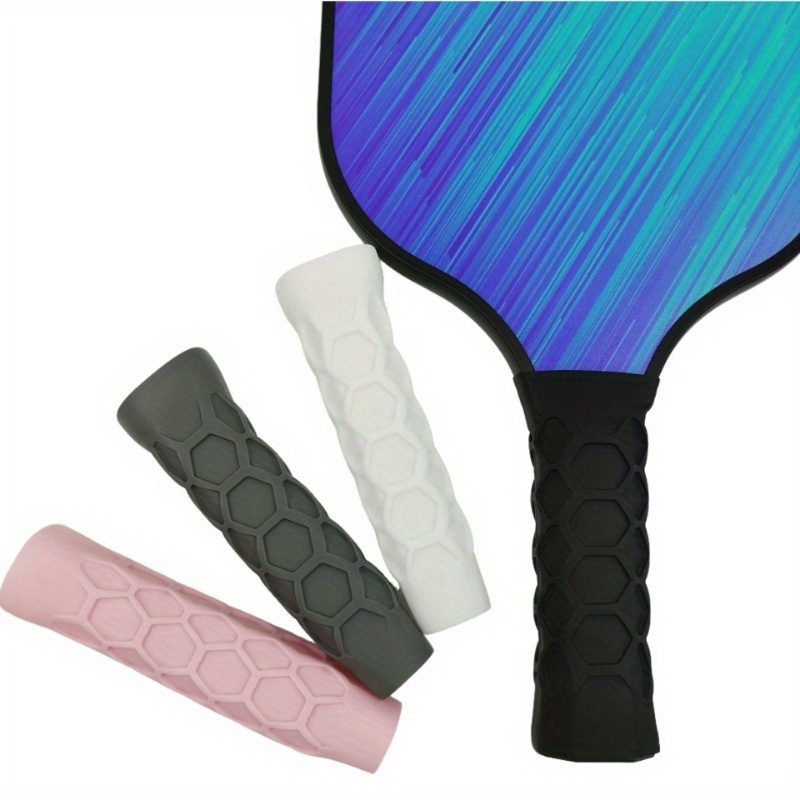 

Silicone Pickleball Paddle Grip - Honeycomb Anti-slip , Reusable, In Gray/pink/blue