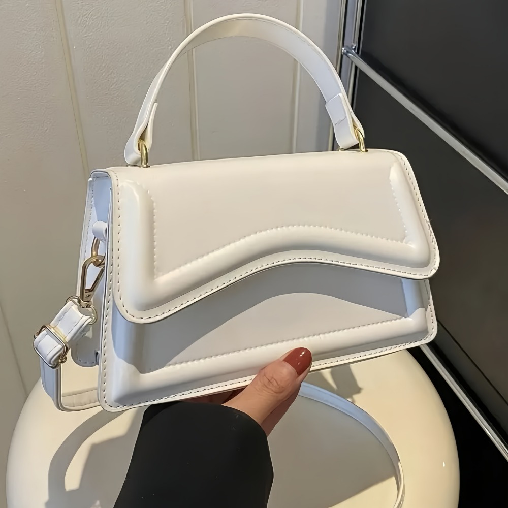 

Fashion Crossbody Shoulder Bag For Women, Solid Color Leather Handbag, Casual Elegant Occasion Bag, With Adjustable Strap, Closure, And Painted , For Guangzhou