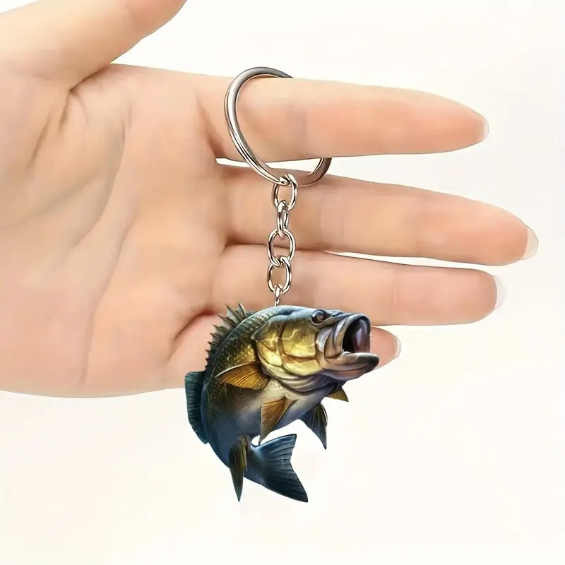 

1pc Acrylic Bass Fish Keychain - Christmas, Thanksgiving & More - Ideal Car Key Or Backpack Charm